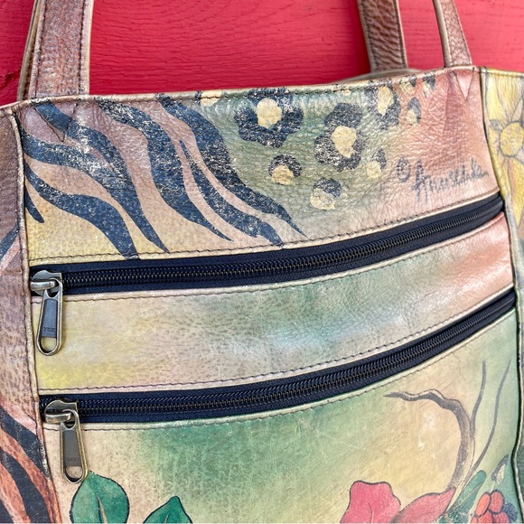 Vintage Anuschka hand painted leather shoulder bag - Picture 12 of 16